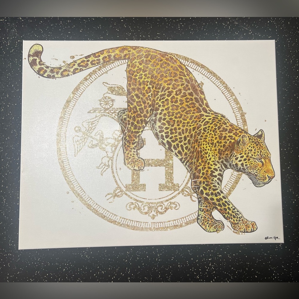 Oliver Gal French jaguar pounce canvas